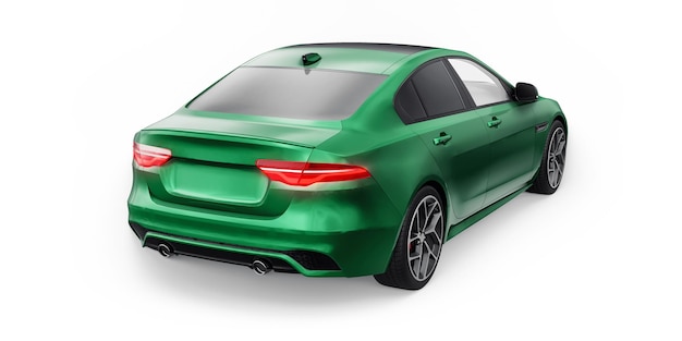 Green Premium sports sedan 3D illustration