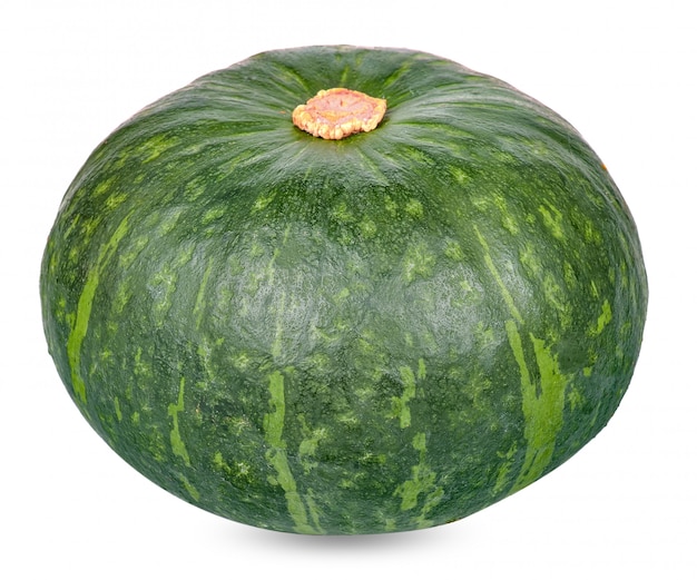 Green pumpkin isolated on white background