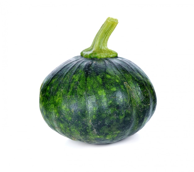 Green pumpkin isolated on the white background .