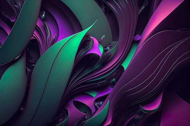 Зеленый и фиолетовый абстрактный фон абстрактный волновой фон с зеленым и фиолетовым цветами