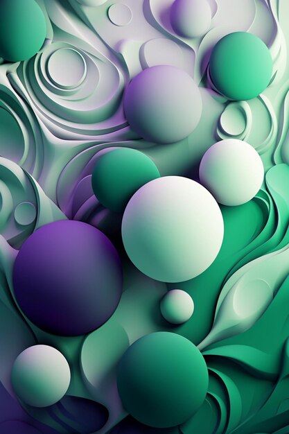 A green and purple background with a bunch of circles and the word " on it. "