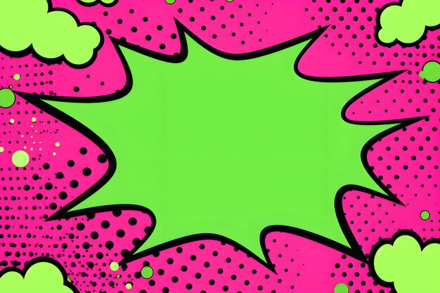 Esplosione di discorsi in stile comico pop art verde e viola