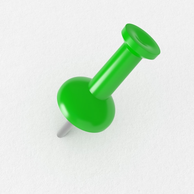 Green pushpin isolated