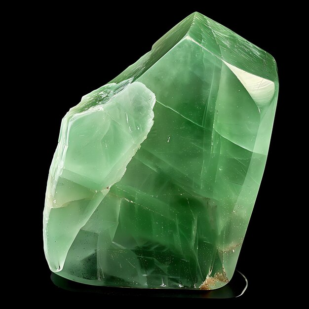 Photo a green quartz stone is on a black background