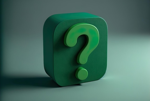 Green question mark board isolated