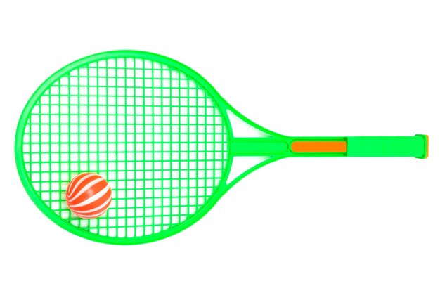 Photo green racket and ball