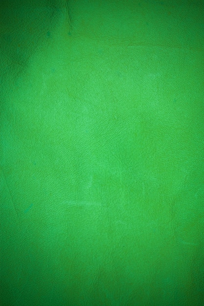 Green real leather background.