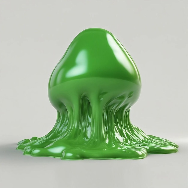 Green realistic slime on a white background