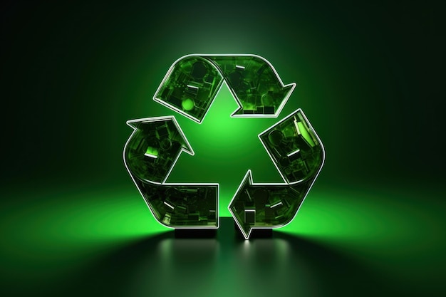 Green recycle icon concept green recycle symbol on isolated background