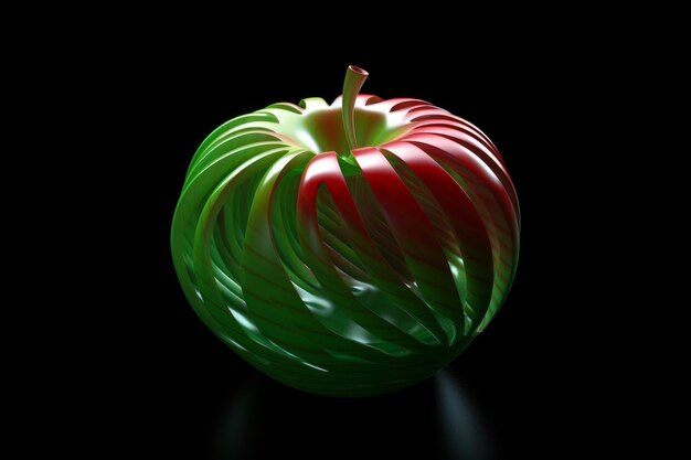 A green and red apple made by the company apple.