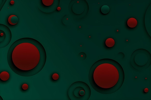 A green and red background with circles