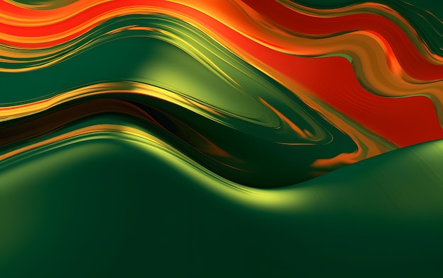 Green and red background with a wave pattern