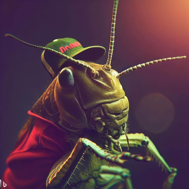 A green and red cricket hat with the word