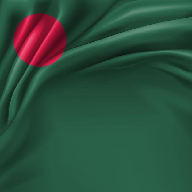 Photo a green and red flag with the word bangladesh on it