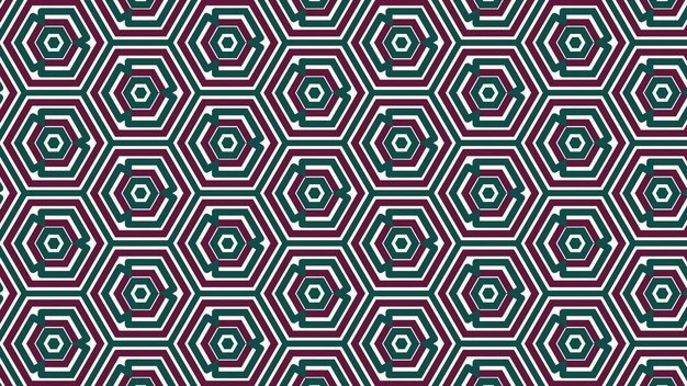 Photo a green and red pattern of the hexagons.