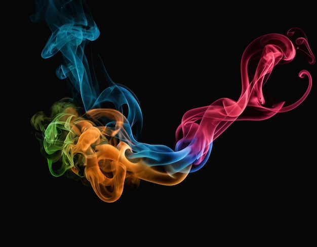 green red smoke on black background generative ai