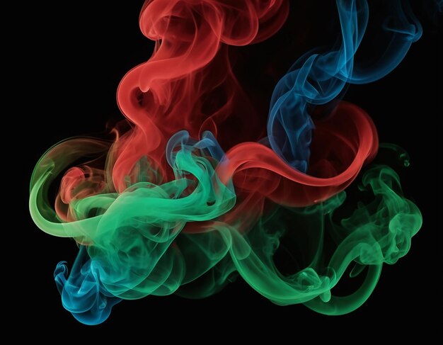 green red smoke on black background generative ai