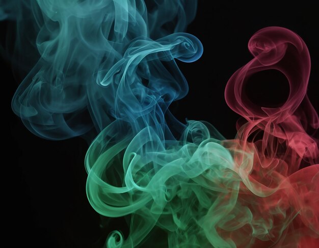 green red smoke on black background generative ai