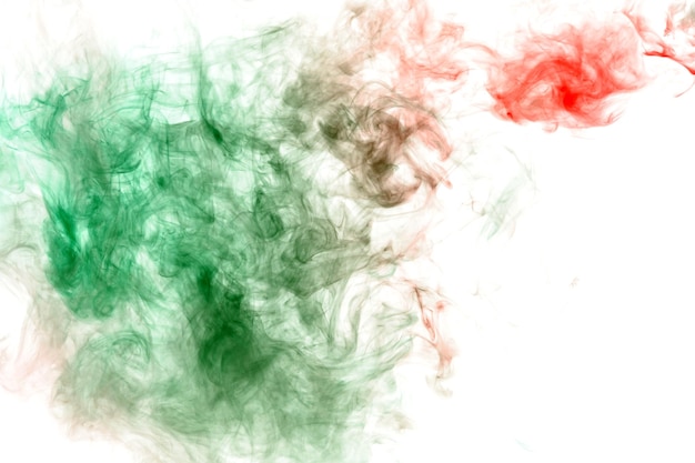 Green and red smoke on a white background print for clothes disease and viruses