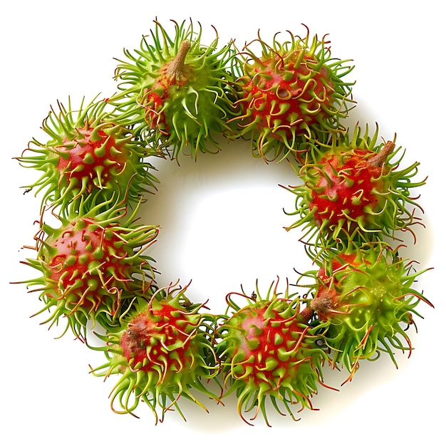 a green and red wreath with a pineapple on it