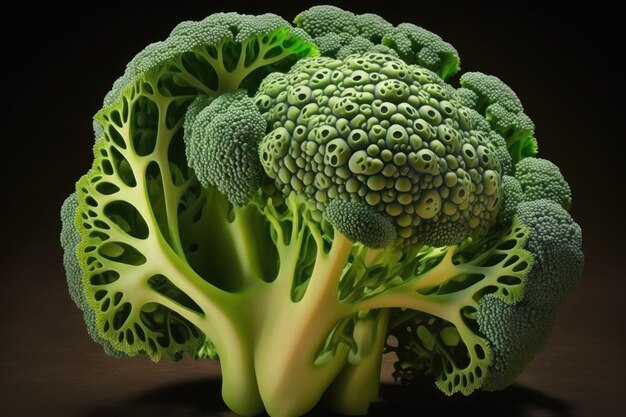 Green replica of raw broccoli