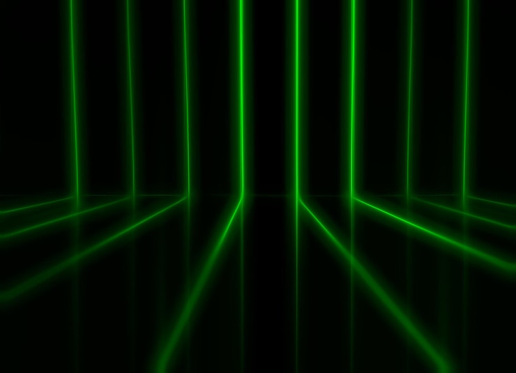 Photo green retro arcade neon lines illustration background