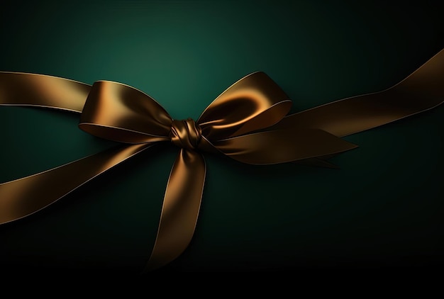 a green ribbon on a brown background