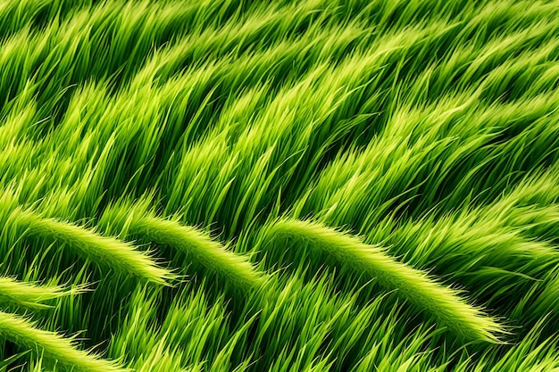 Green rice field background close up of green rice field texture