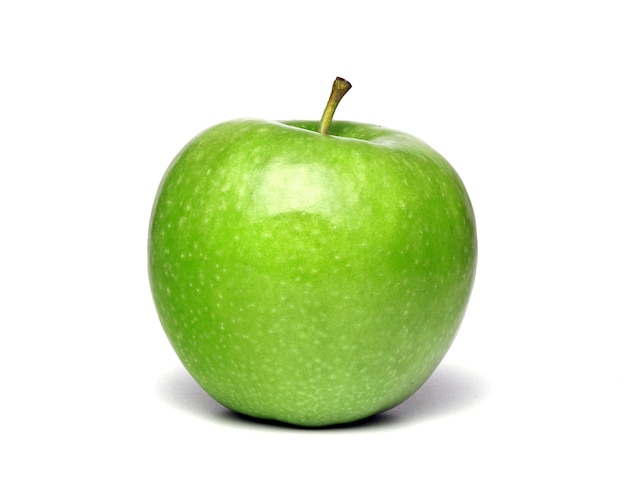 Green ripe apple isolated on a white background