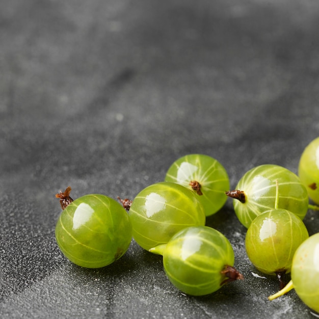 Green ripe gooseberries