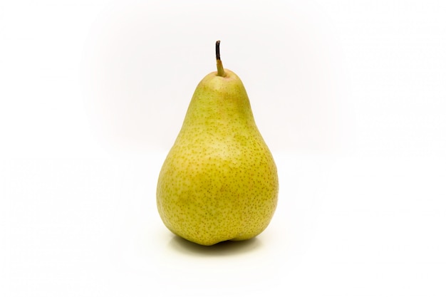 Green ripe pear isolated on a white space