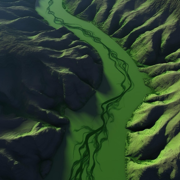 A green river with the word " river " on it