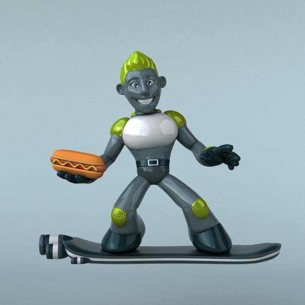 緑のロボット-3Dキャラクター