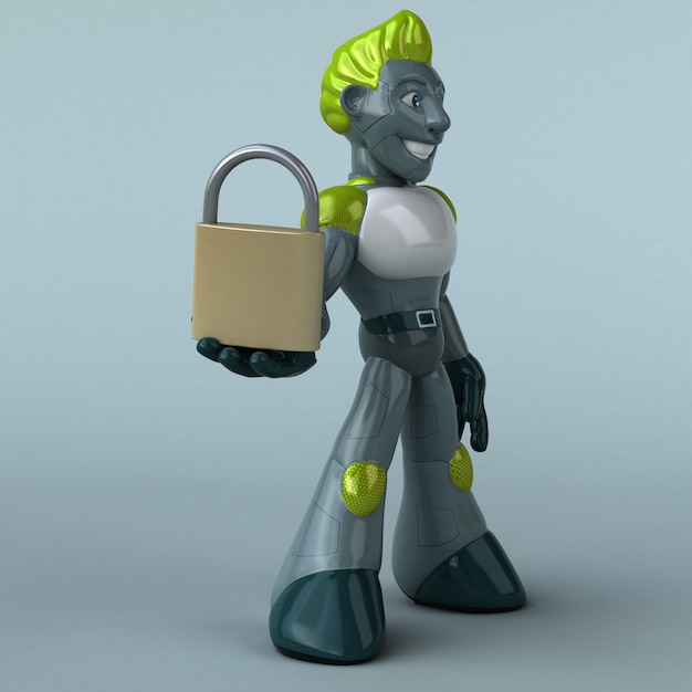 緑のロボット-3Dキャラクター