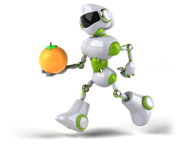 Robot verde - illustrazione 3d