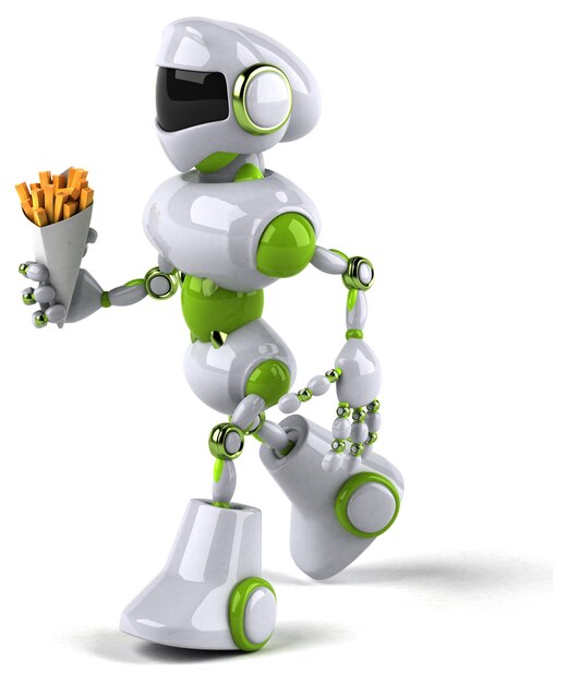 Robot verde - illustrazione 3d