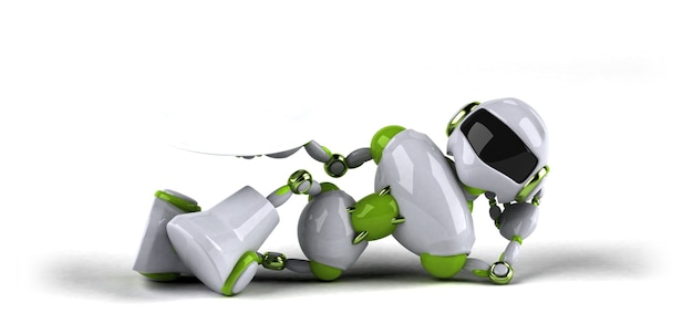 녹색 로봇 - 3D 일러스트레이션