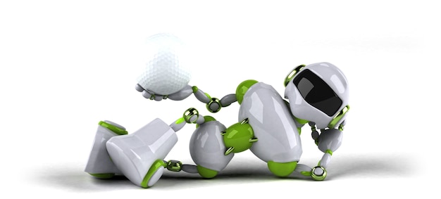 緑のロボット-3 Dイラストレーション
