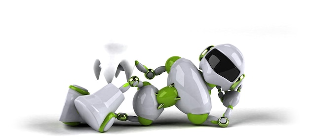 Green robot 3D Illustration