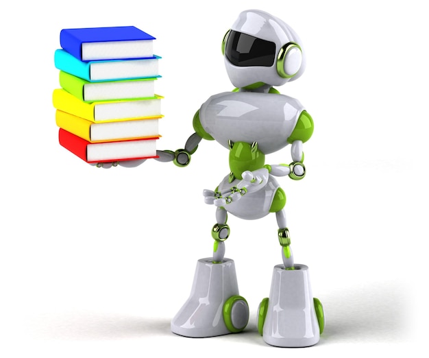 green robot 3d illustration