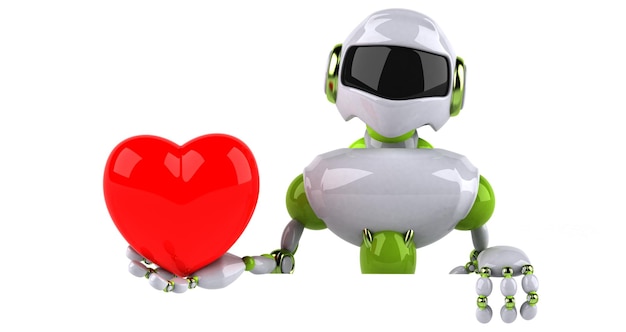 Robot verde - illustrazione 3d