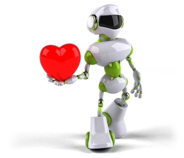 Photo green robot 3d illustration