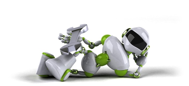 Robot verde - illustrazione 3d