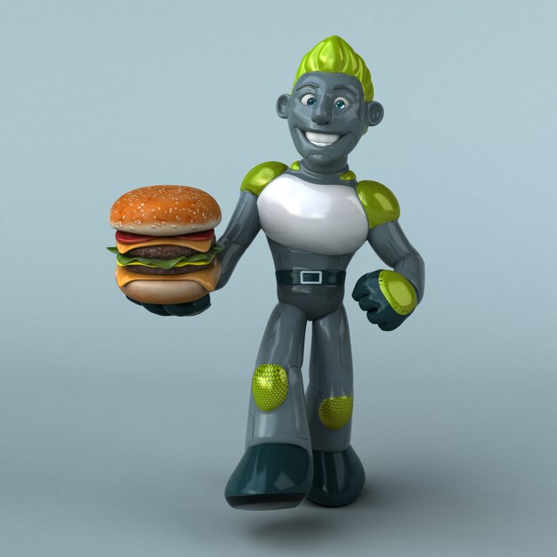 Green Robot - 3D Illustration