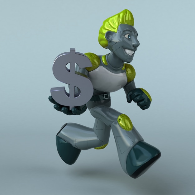 Green Robot - 3D Illustration