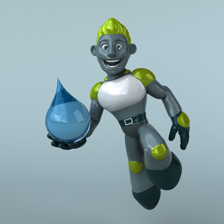 Photo green robot - 3d illustration
