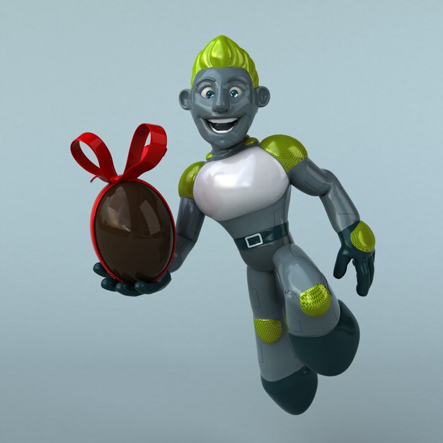 Photo green robot - 3d illustration