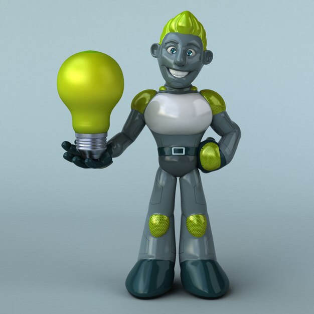 Green Robot 3D Illustration