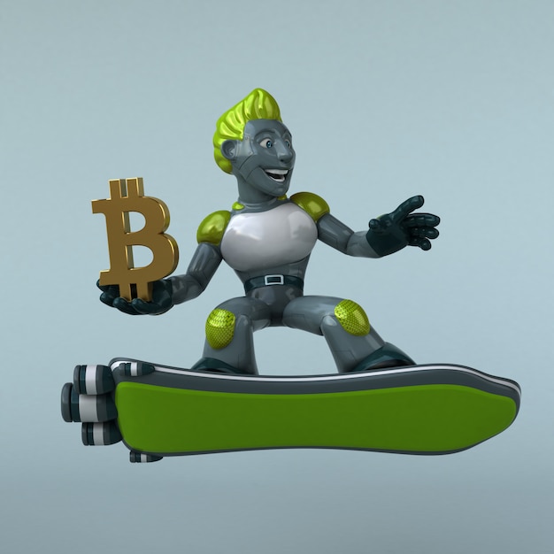 Green Robot 3D Illustration