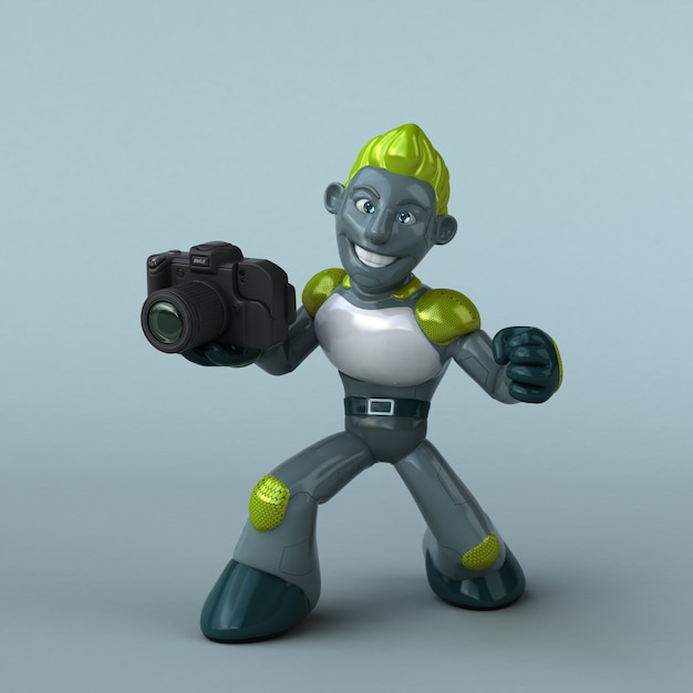 Green Robot - 3D Illustration